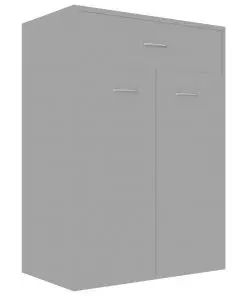 vidaXL Shoe Cabinet High Gloss Grey 60x35x84 cm Chipboard