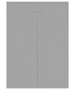 vidaXL Shoe Cabinet High Gloss Grey 60x35x84 cm Chipboard