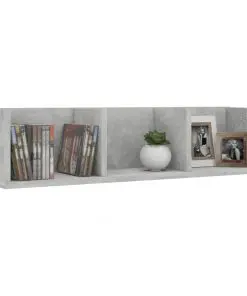 vidaXL CD Wall Shelf Concrete Grey 75x18x18 cm Chipboard