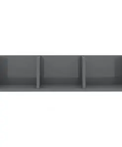 vidaXL CD Wall Shelf High Gloss Grey 75x18x18 cm Chipboard