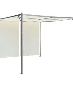 vidaXL Pergola with Adjustable Roof Cream White 3×3 m Steel