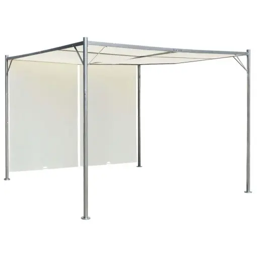 vidaXL Pergola with Adjustable Roof Cream White 3×3 m Steel