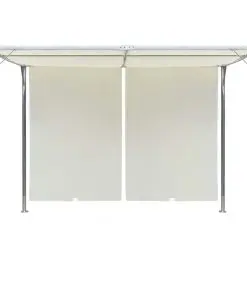 vidaXL Pergola with Adjustable Roof Cream White 3×3 m Steel