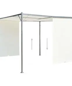 vidaXL Pergola with Adjustable Roof Cream White 3×3 m Steel