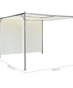 vidaXL Pergola with Adjustable Roof Cream White 3×3 m Steel