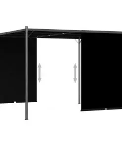 vidaXL Garden Pergola with Retractable Roof 3×3 m Anthracite