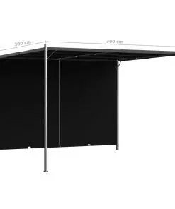 vidaXL Garden Pergola with Retractable Roof 3×3 m Anthracite