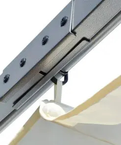 vidaXL Pergola with Retractable Roof Cream White 3×3 m Steel