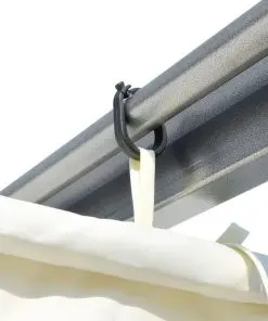 vidaXL Pergola with Retractable Roof Cream White 3×3 m Steel