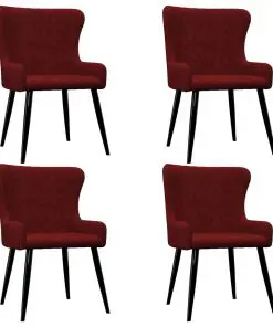 vidaXL Dining Chairs 4 pcs Red Velvet