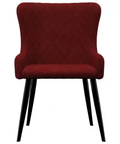 vidaXL Dining Chairs 4 pcs Red Velvet