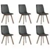 vidaXL Dining Chairs 6 pcs Grey Velvet