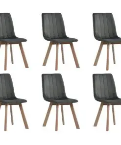 vidaXL Dining Chairs 6 pcs Grey Velvet
