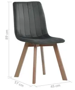 vidaXL Dining Chairs 6 pcs Grey Velvet