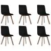 vidaXL Dining Chairs 6 pcs Black Velvet