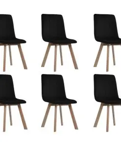 vidaXL Dining Chairs 6 pcs Black Velvet