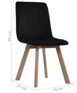 vidaXL Dining Chairs 6 pcs Black Velvet