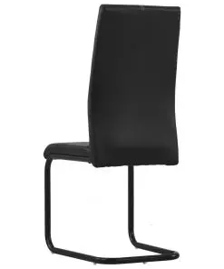 vidaXL Dining Chairs 6 pcs Black Faux Leather