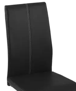 vidaXL Dining Chairs 6 pcs Black Faux Leather