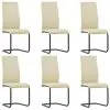 vidaXL Cantilever Dining Chairs 6 pcs Cappuccino Faux Leather