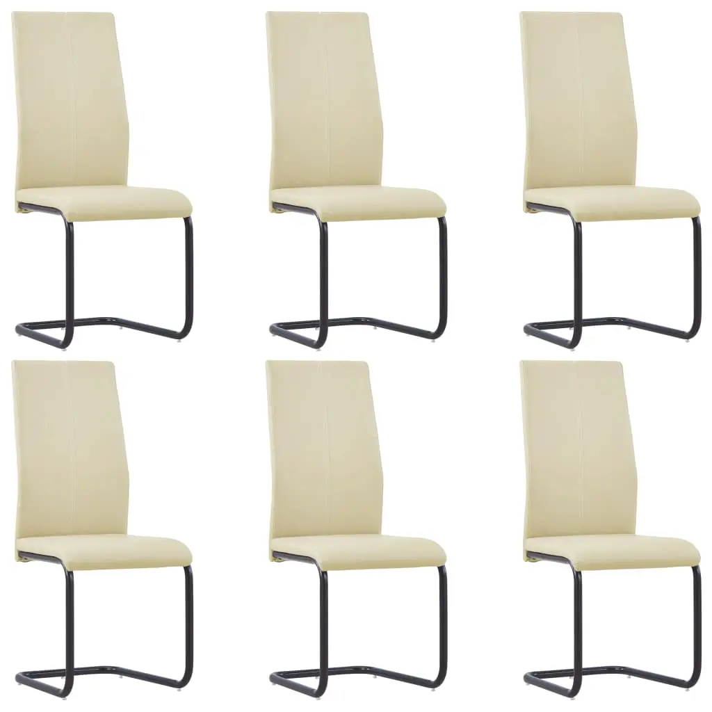 vidaXL Dining Chairs 6 pcs Cappuccino Faux Leather