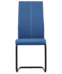 vidaXL Dining Chairs 6 pcs Blue Faux Leather