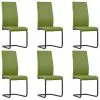 vidaXL Cantilever Dining Chairs 6 pcs Green Faux Leather
