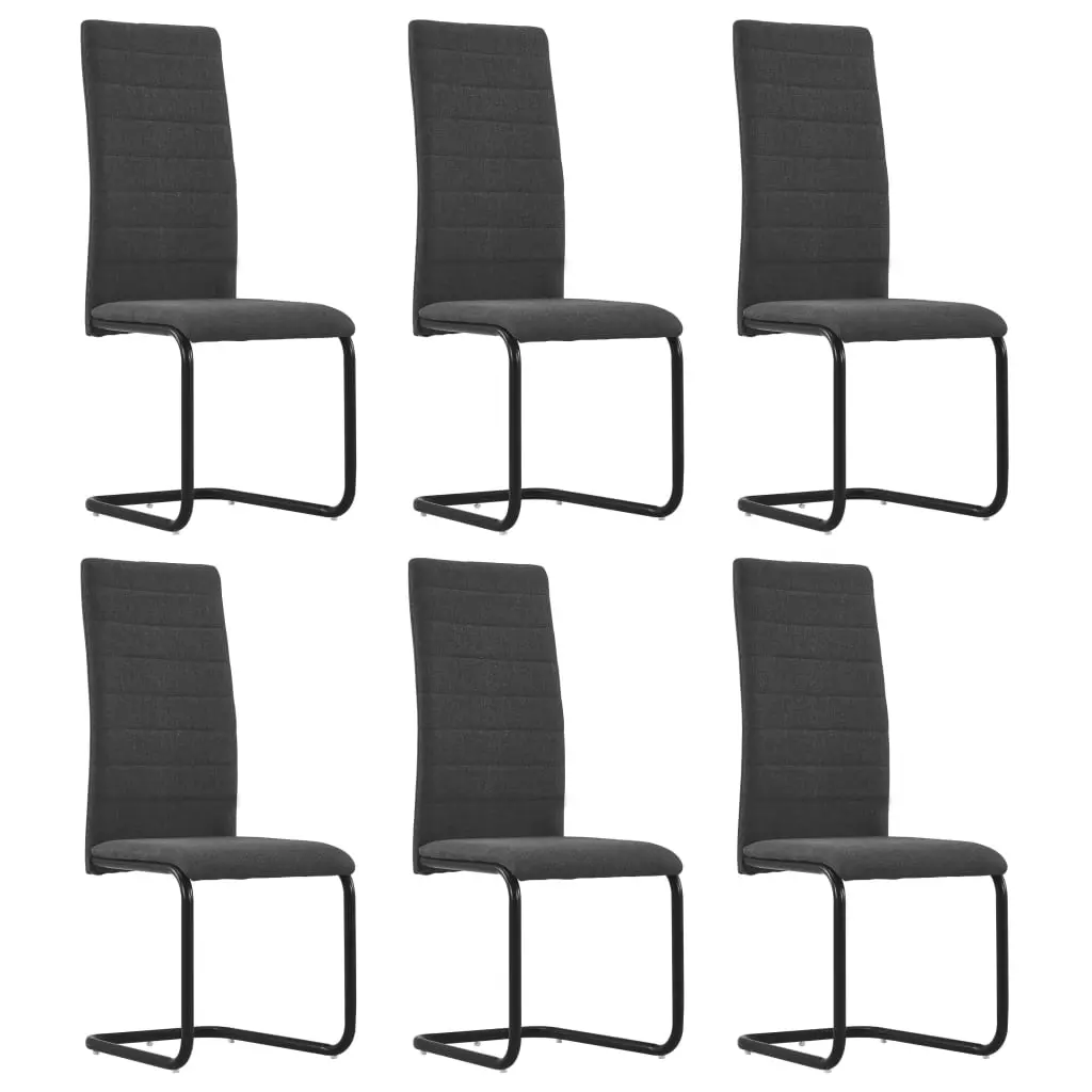vidaXL Dining Chairs 6 pcs Dark Grey Fabric