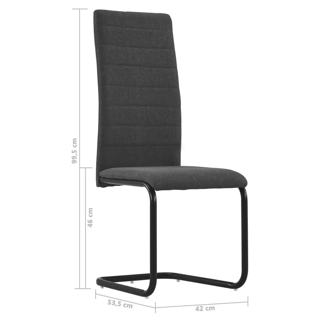 vidaXL Dining Chairs 6 pcs Dark Grey Fabric