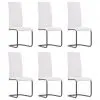 vidaXL Cantilever Dining Chairs 6 pcs Cream Fabric