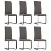 vidaXL Cantilever Dining Chairs 6 pcs Taupe Fabric