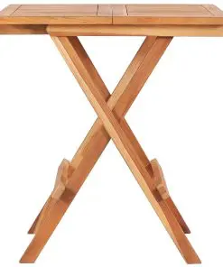 vidaXL Folding Bistro Table 60x60x65 cm Solid Teak Wood