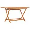 vidaXL Folding Garden Table 160x80x75 cm Solid Teak Wood