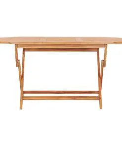 vidaXL 7 Piece Folding Outdoor Dining Set Solid Teak Wood