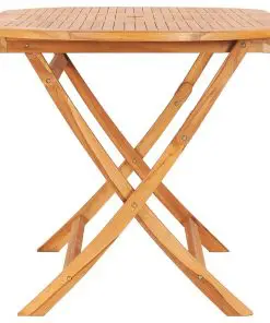 vidaXL 7 Piece Folding Outdoor Dining Set Solid Teak Wood