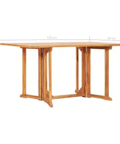 vidaXL Folding Butterfly Garden Table 150x90x75 cm Solid Teak Wood