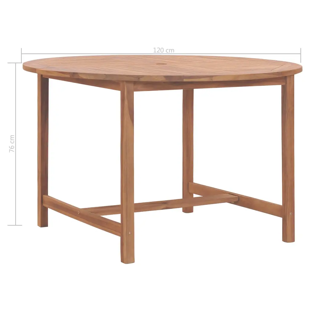 vidaXL Garden Table 120×76 cm Solid Teak Wood