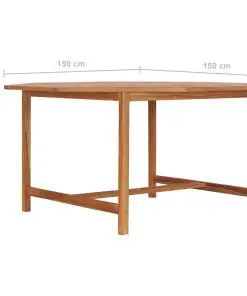 vidaXL Garden Table 150x150x75 cm Solid Teak Wood