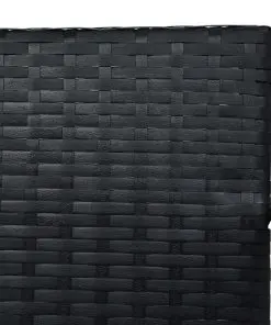 vidaXL 3-Seater Garden Swing Bench with Canopy Poly Rattan Black