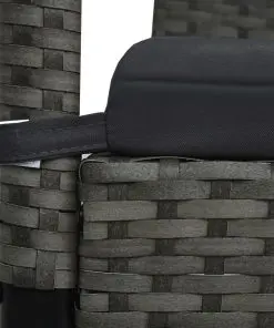 vidaXL 3-seater Garden Swing Bench with Canopy Poly Rattan Grey