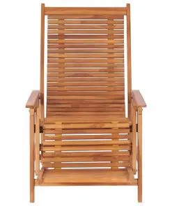 vidaXL Garden Lounge Chair with Footrest Solid Teak Wood