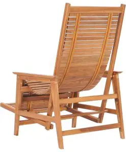 vidaXL Garden Lounge Chair with Footrest Solid Teak Wood
