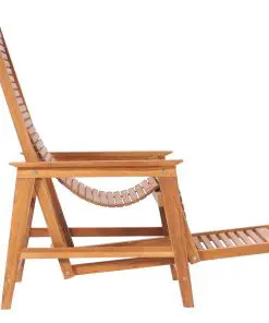 vidaXL Garden Lounge Chair with Footrest Solid Teak Wood