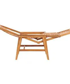 vidaXL Garden Lounge Chair with Footrest Solid Teak Wood