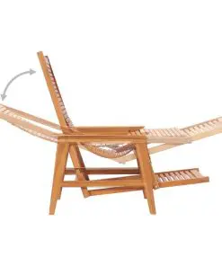 vidaXL Garden Lounge Chair with Footrest Solid Teak Wood
