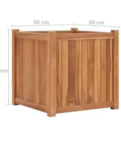 vidaXL Planter 50x50x50 cm Solid Teak Wood