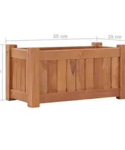 vidaXL Planter 50x25x25 cm Solid Teak Wood