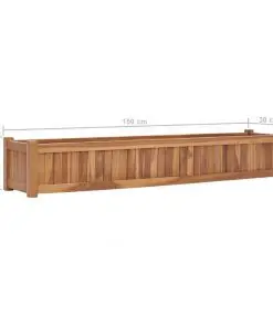 vidaXL Planter 150x30x25 cm Solid Teak Wood
