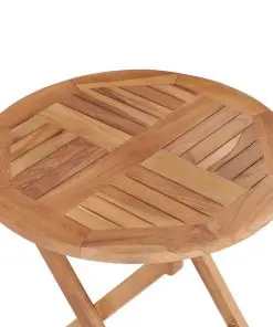 vidaXL Folding Garden Table 45 cm Solid Teak Wood