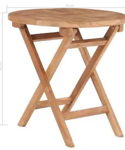 vidaXL Folding Garden Table 45 cm Solid Teak Wood